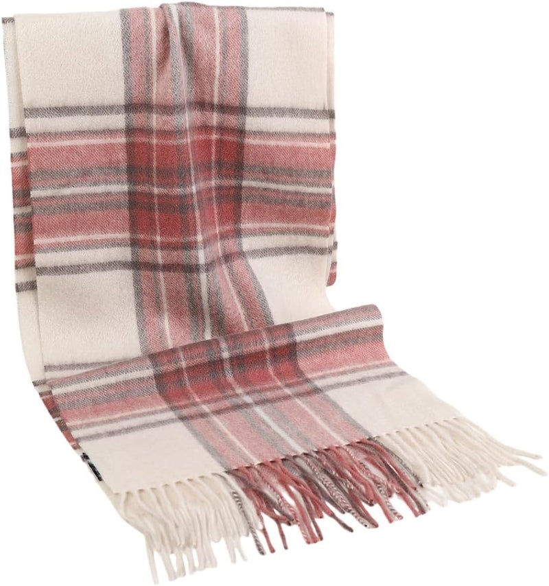 SKNSOFT Winter Wool Plaid Scarf for Men,Women Fashion Tartan Wrap Checkered Scarves - Image 2